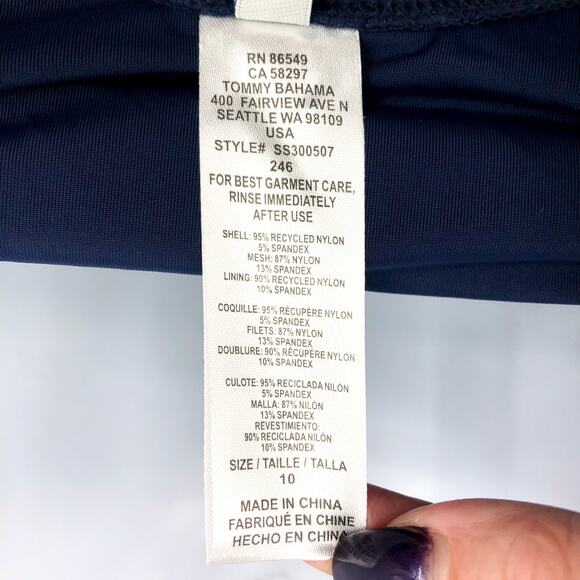 TOMMY BAHAMA One Piece Swimsuit Size 10 Navy Blue Island Cays Cabana Wrap NWT - Picture 11 of 12